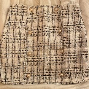 Tweed and pearl skirt